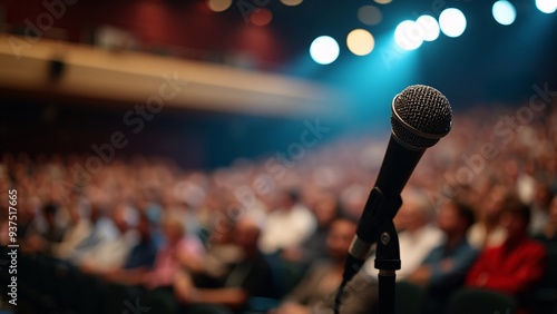 Microphone on stage at concert