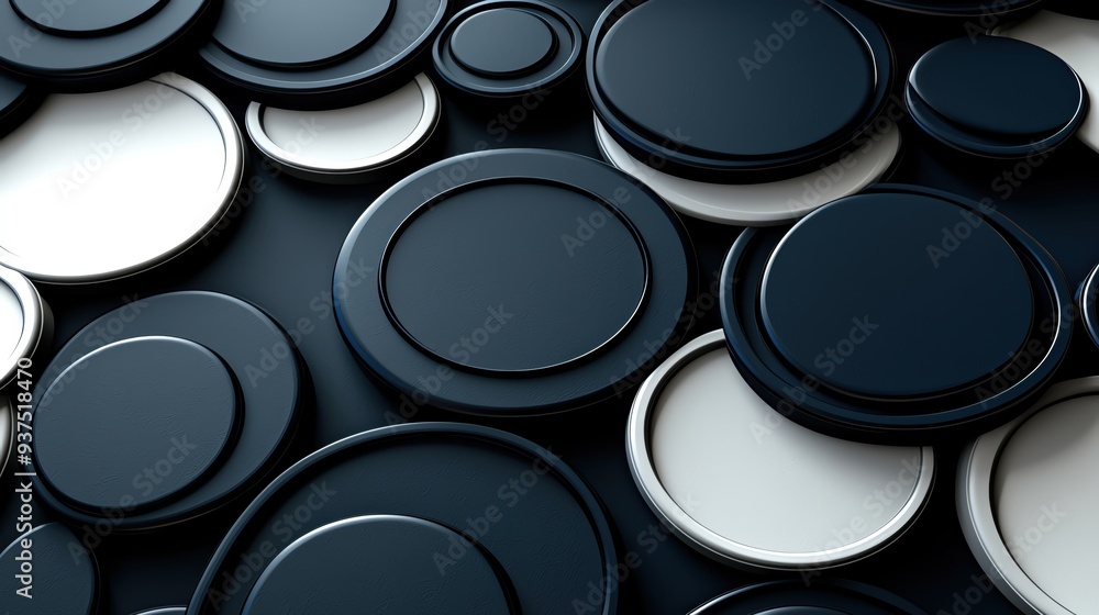 A captivating arrangement of circular shapes in black and white, creating a modern and artistic visual texture. A captivating arrangement of circular shapes in black and white, creating a modern and artistic visual texture.