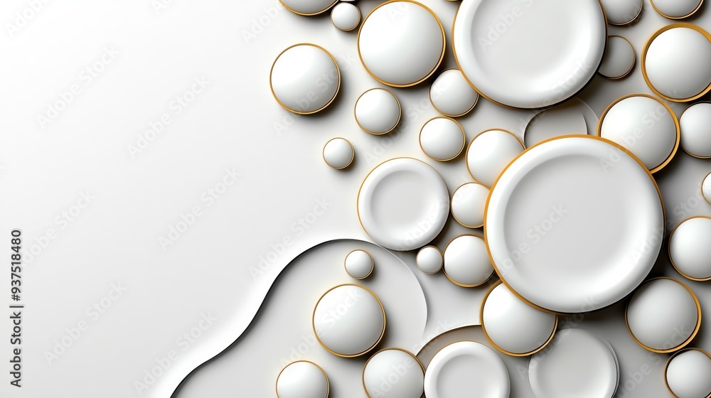 Abstract design featuring white circular shapes on a smooth background, perfect for modern and minimalistic themes. Abstract design featuring white circular shapes on a smooth background, perfect for modern and minimalistic themes.