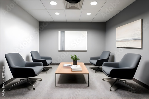 Modernized decoration of an office waiting room