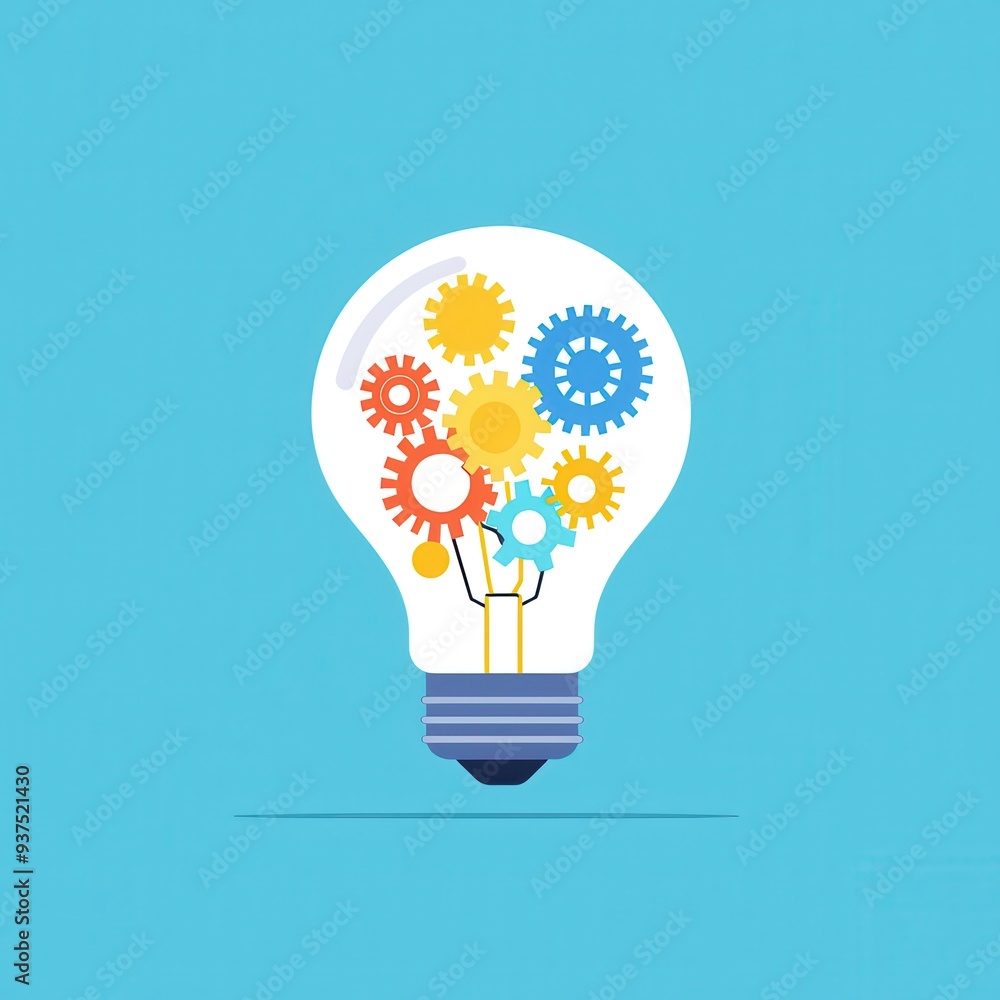 Lightbulb with Gears Concept of Innovation Creativity and Teamwork Lightbulb with Gears Concept of Innovation Creativity and Teamwork
