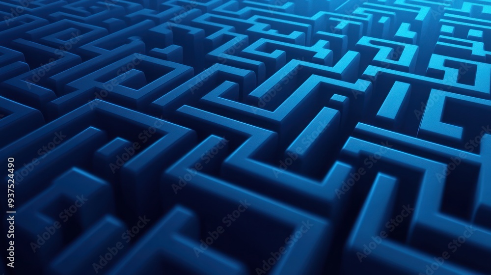 3D Blue Labyrinth Design - Intricate 3D blue labyrinth with layered pathways, offering a visually striking abstract background for digital or creative projects. 3D Blue Labyrinth Design - Intricate 3D blue labyrinth with layered pathways, offering a visually striking abstract background for digital or creative projects.