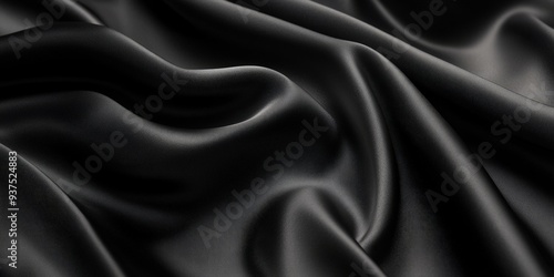 Luxurious Black Fabric Texture with Elegant Folds