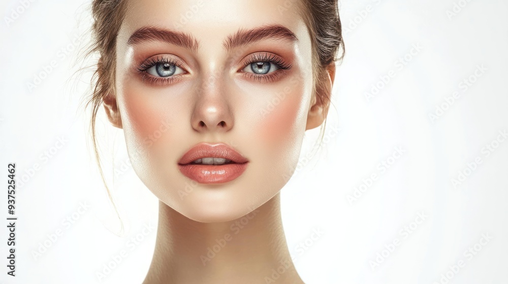 Close-up Portrait of a Young Woman with Makeup Close-up Portrait of a Young Woman with Makeup