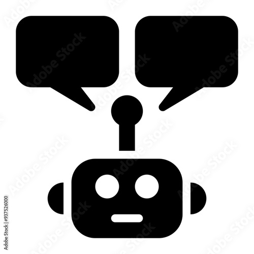 chat bot, chatbot, automatic, chatting, auto reply, robot, conversation solid or glyph icon