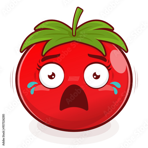 tomato scared face cartoon cute
