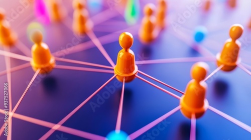 Abstract image of interconnected figures representing networking, collaboration, or communication.