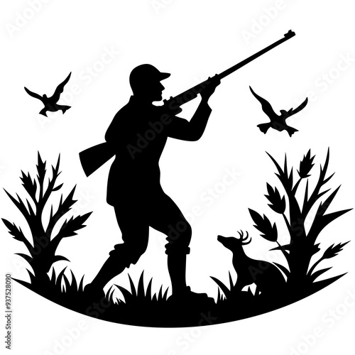 hunter with shotgun