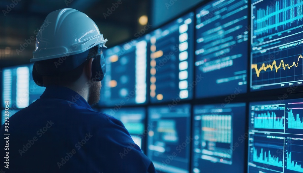 Managers analyzing TMS software on large screens, Transportation Management Systems TMS, optimizing routes Managers analyzing TMS software on large screens, Transportation Management Systems TMS, optimizing routes