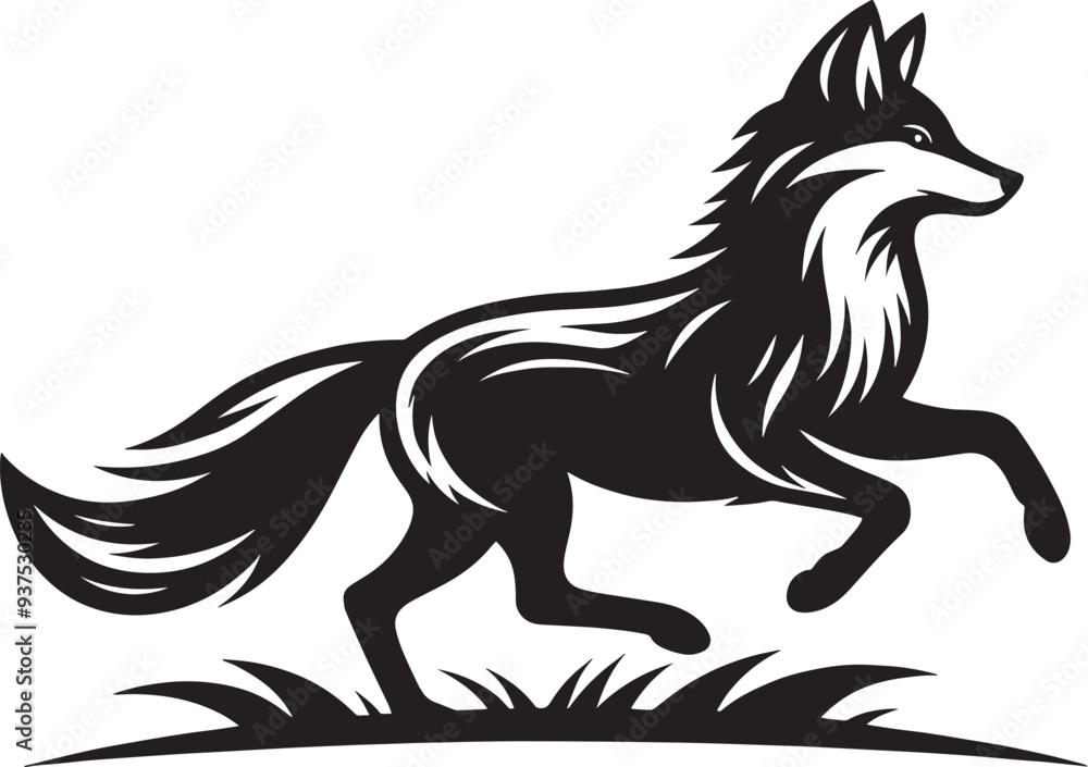 Obraz premium Silhouette Fox