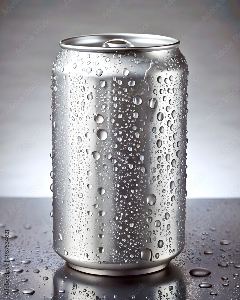 Mockup of Refreshing Aluminium Can With Condensation Mockup of Refreshing Aluminium Can With Condensation