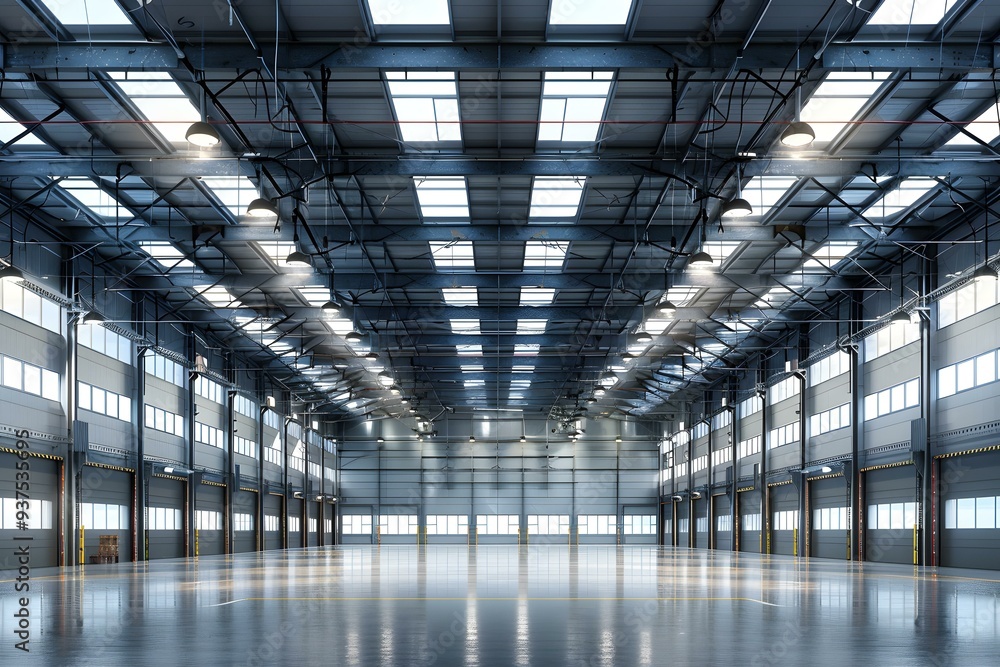 Large Industrial Warehouse Interior With Many Doors Large Industrial Warehouse Interior With Many Doors