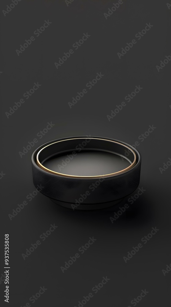 Black Round Platform with Golden Edge Black Round Platform with Golden Edge