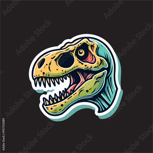 vector image of a trex dinosaur head