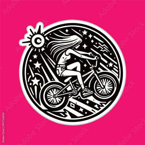 vector playing and ridding bike bmx 