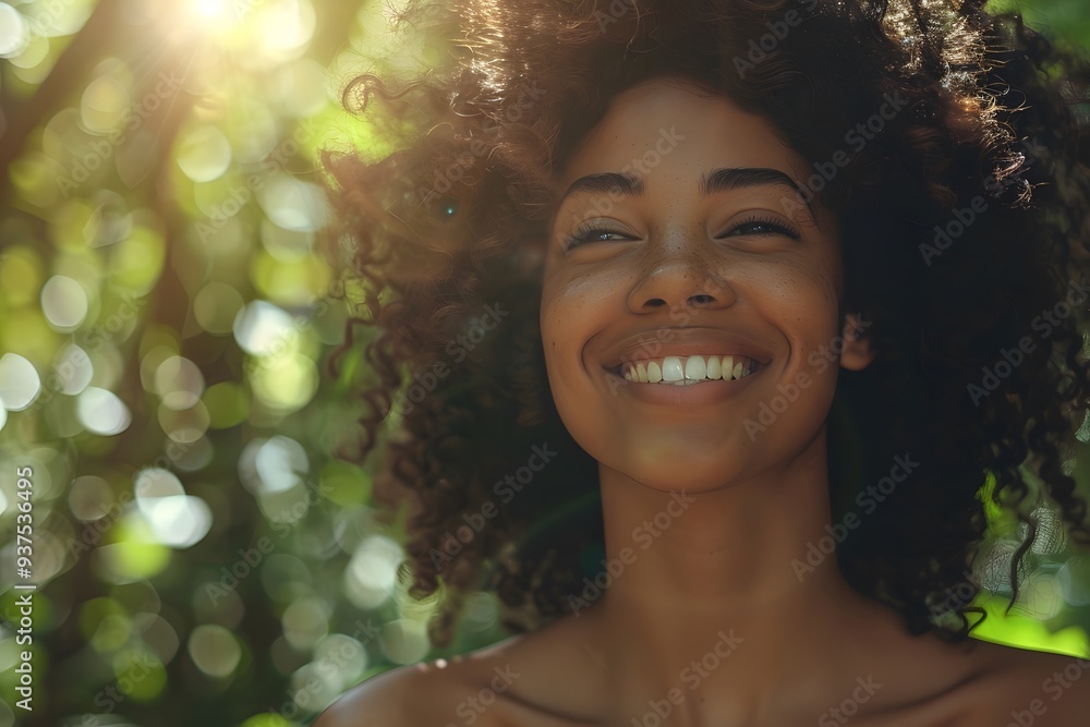 Radiant Woman with Freckles Smiling in Natural Light Radiant Woman with Freckles Smiling in Natural Light