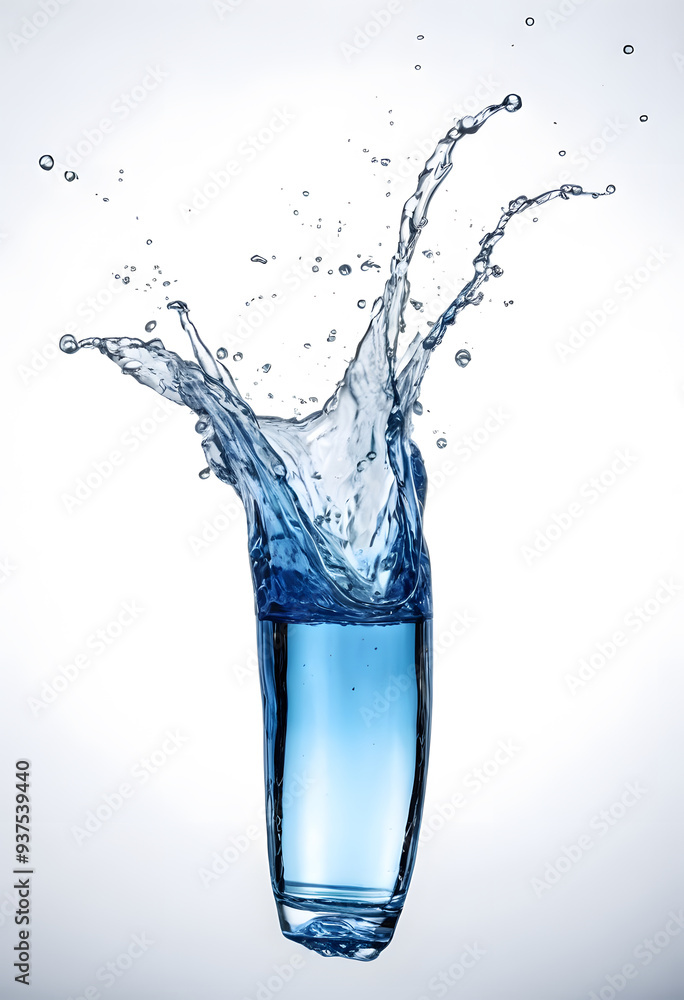 A dynamic splash of water captured in mid-air, showcasing the fluid motion and clarity of the liquid. The background is light, enhancing the visual impact of the splash. A dynamic splash of water captured in mid-air, showcasing the fluid motion and clarity of the liquid. The background is light, enhancing the visual impact of the splash.