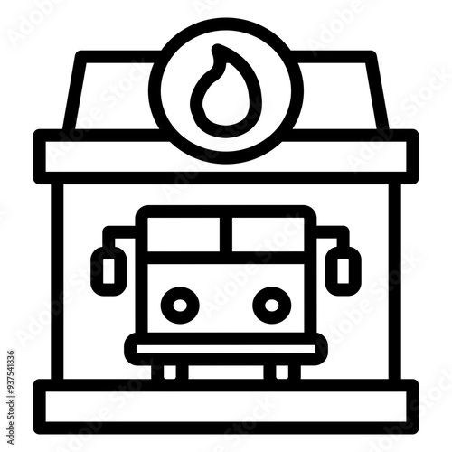 Fire Station Vector Icon Design