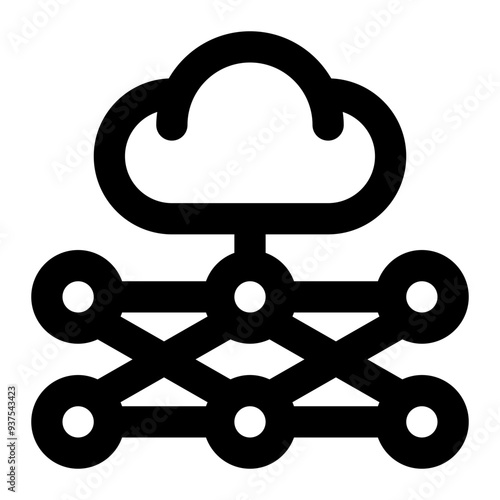 cloud intelligence, intelligent cloud, cloud computing, intelligence, intelligent, deep learning outline icon