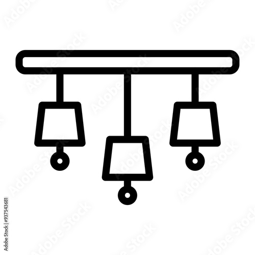 Chandelier Vector Line Icon Design