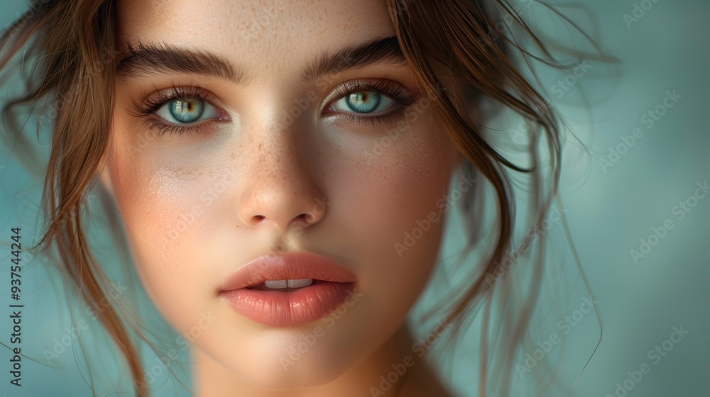 Soft Focus on Freckled Woman with Green Eyes Soft Focus on Freckled Woman with Green Eyes