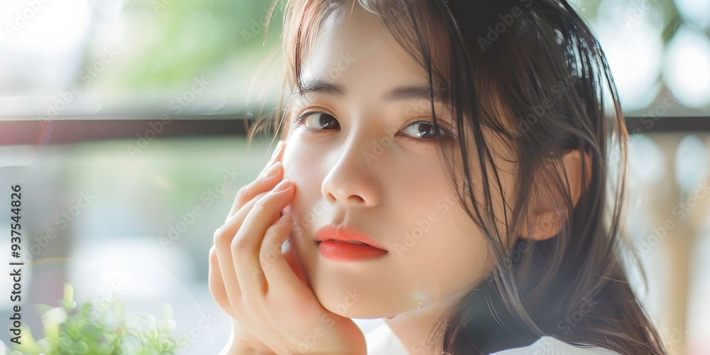 Close Up Portrait of a Young Woman With Long Black Hair Close Up Portrait of a Young Woman With Long Black Hair