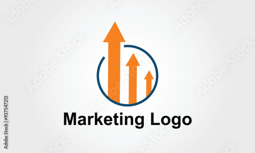 Vector format marketing company logo, Morden marketing logo, Luxury marketing logo.