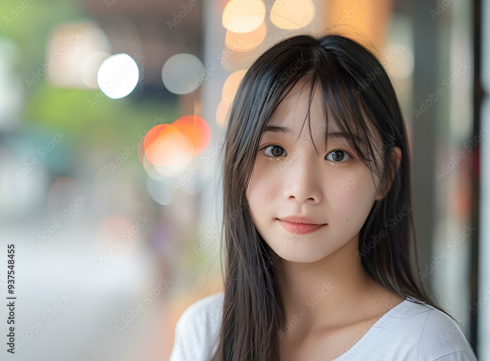Close Up Portrait of Young Asian Woman with Long Black Hair Close Up Portrait of Young Asian Woman with Long Black Hair