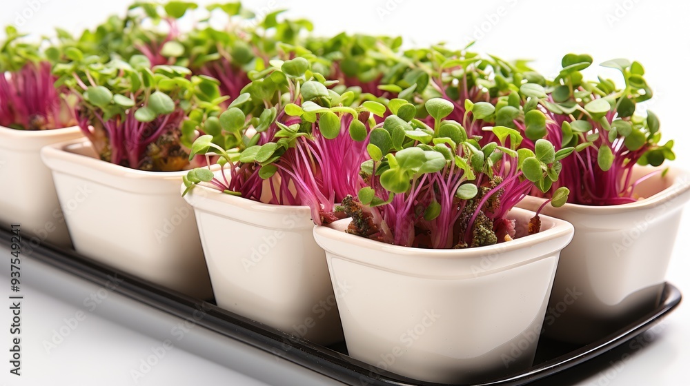 custom made wallpaper toronto digitalBroccoli microgreens on a white background.