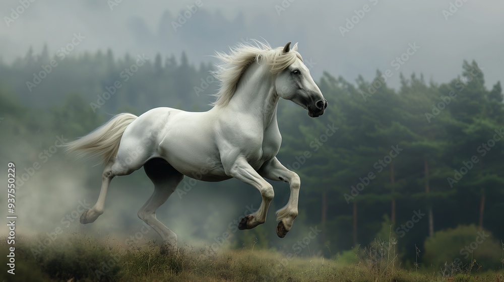 Beautiful rearing up wild horse. Illustration of mustang in free motion. Power of freedom concept. Beautiful rearing up wild horse. Illustration of mustang in free motion. Power of freedom concept.