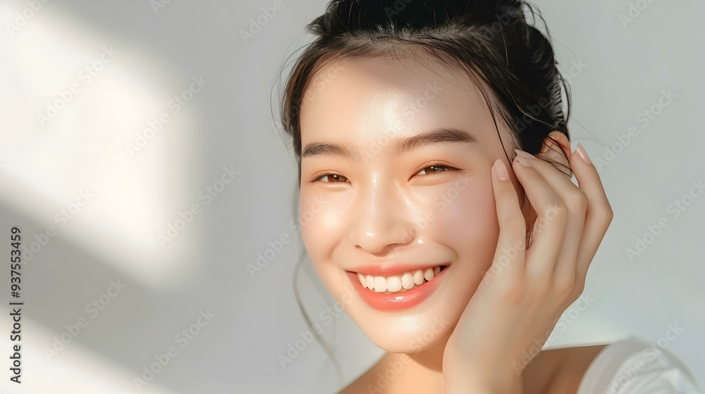 Beautiful Woman with Long Black Hair Smiling Beautiful Woman with Long Black Hair Smiling