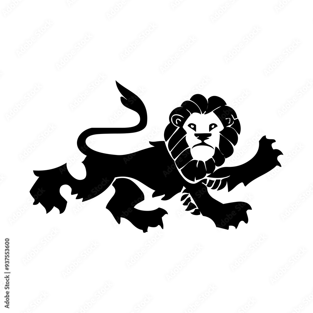 Black lion icon. Lion glyph. Lion Silhouette Black lion icon. Lion glyph. Lion Silhouette