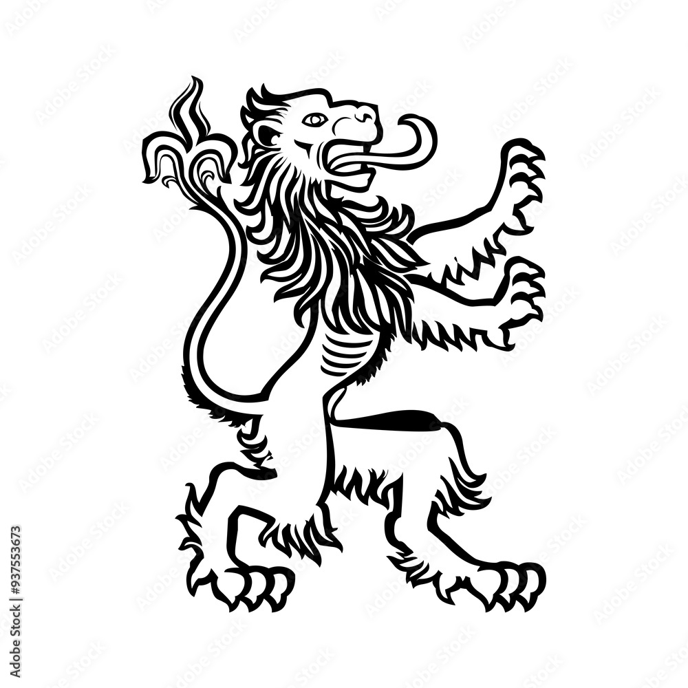 Obraz premium Black lion icon. Lion glyph. Lion Silhouette