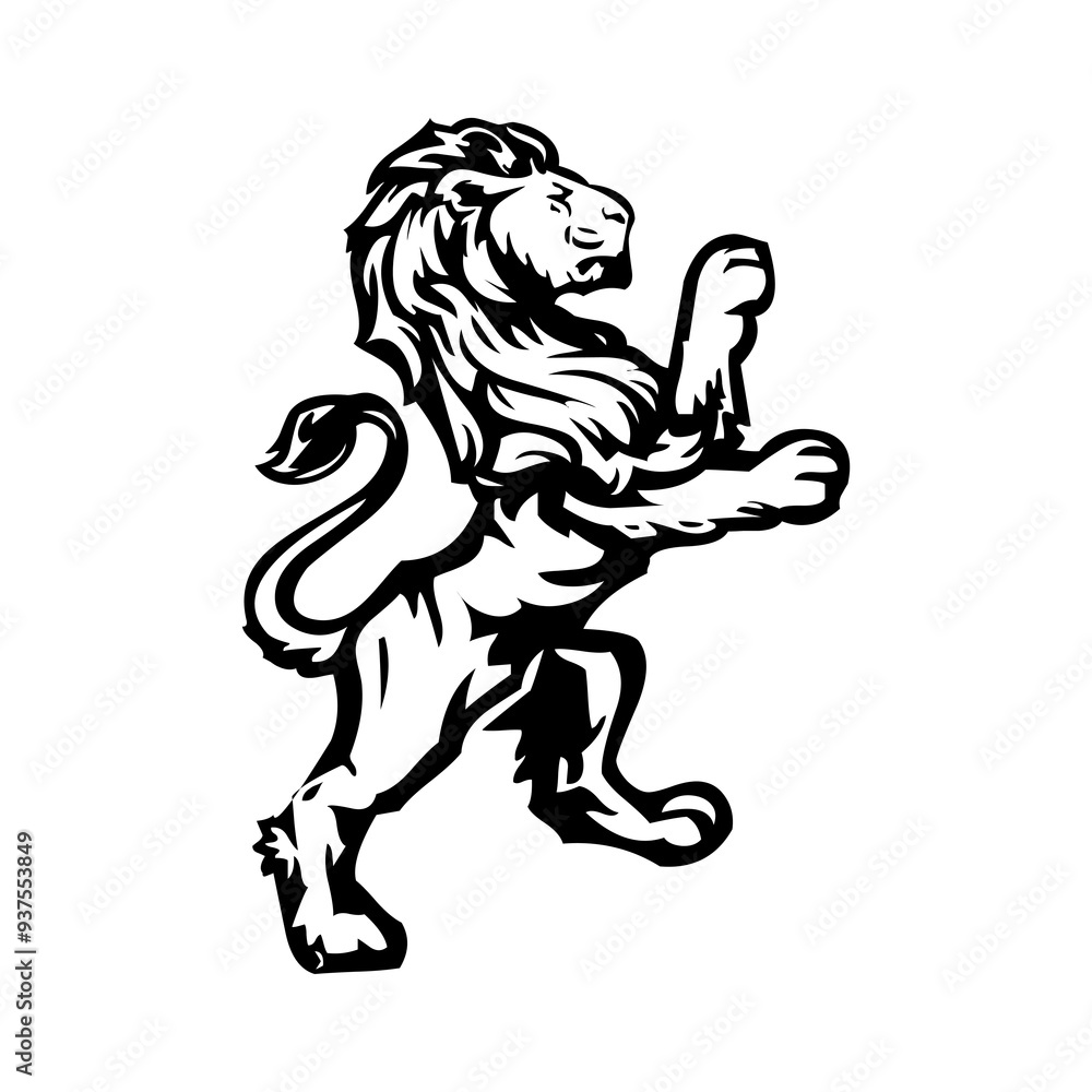 Obraz premium Black lion icon. Lion glyph. Lion Silhouette