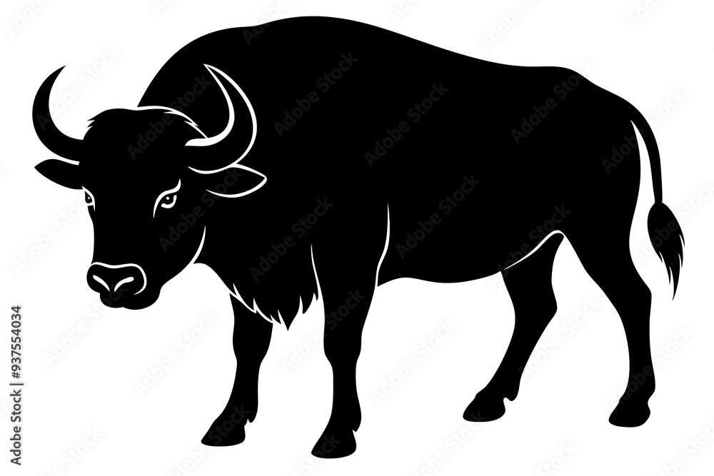 Buffalo silhouette vector art illustration Buffalo silhouette vector art illustration