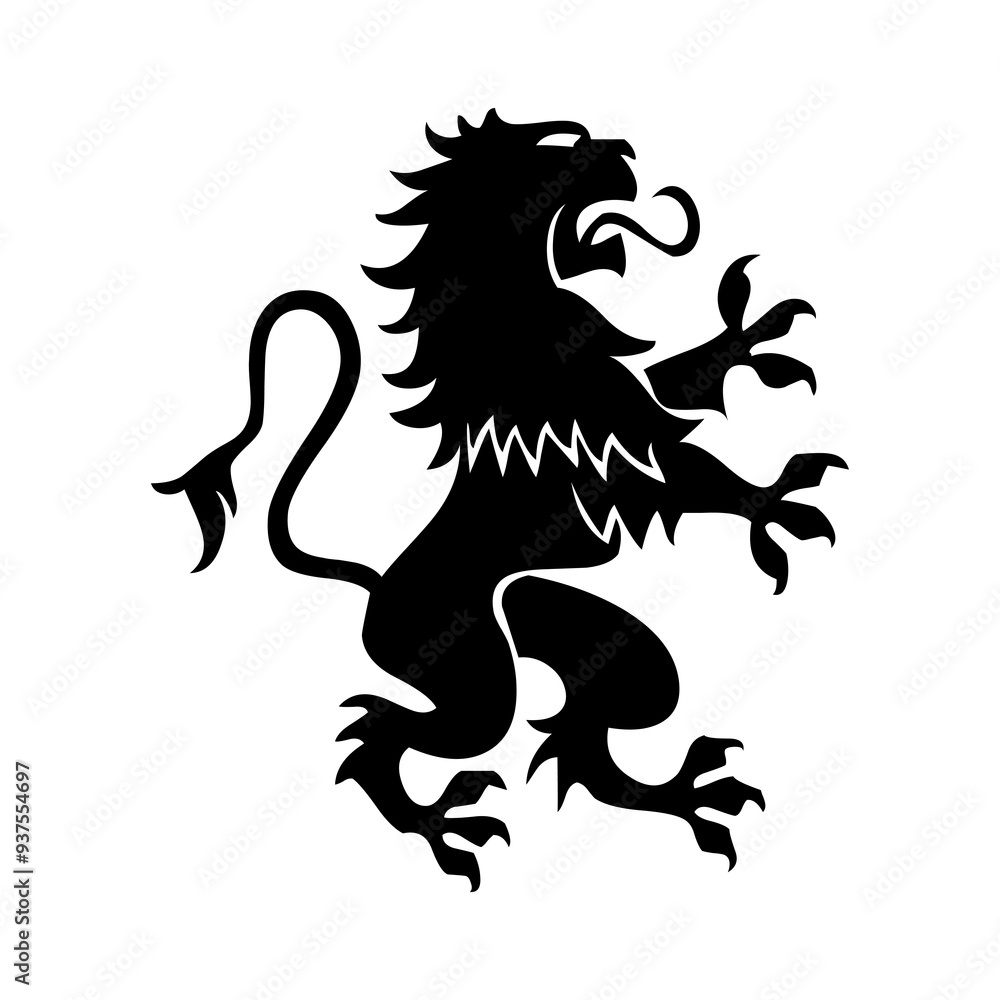 Black lion icon. Lion glyph. Lion Silhouette Black lion icon. Lion glyph. Lion Silhouette
