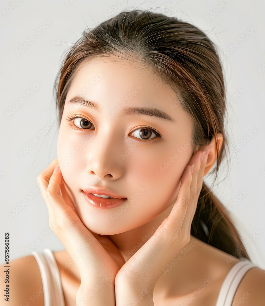 Portrait of a Young Asian Woman with Smooth Skin Portrait of a Young Asian Woman with Smooth Skin