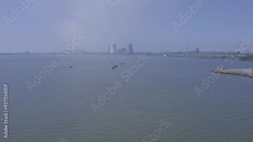 Aerial View of Tuticorin Fishing Harbor, Tamilnadu Tourism, India photo