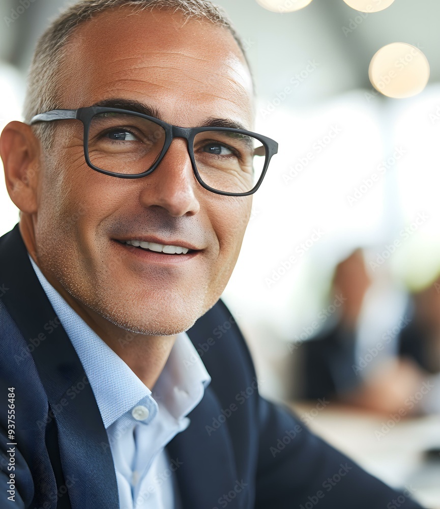 Portrait of a Smiling Businessman Wearing Glasses Portrait of a Smiling Businessman Wearing Glasses