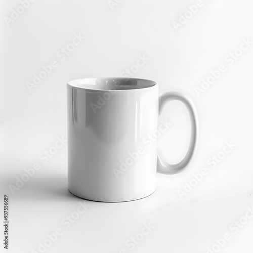 Elegant White Mug for Coffee with a Clean Modern Look.