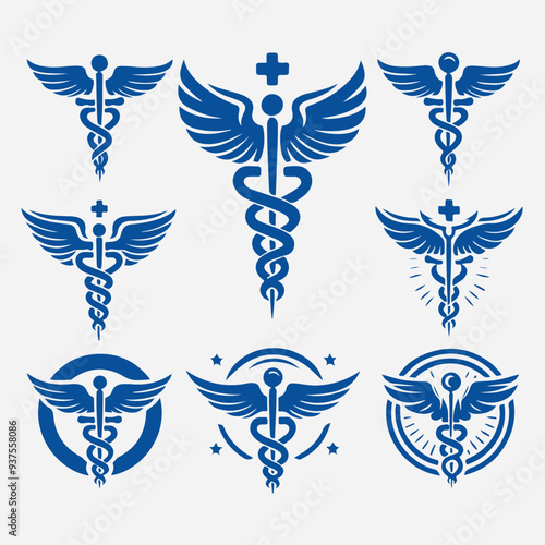 Caduceus Logo Collection Illustrations