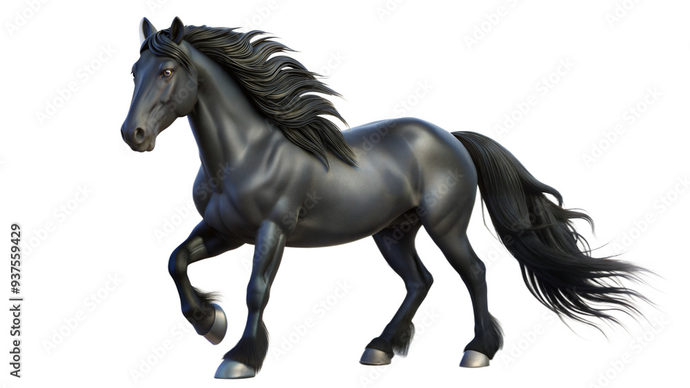 a beautiful black horse 3d on a transparent background a beautiful black horse 3d on a transparent background