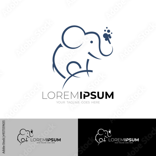 icon of a small elephant spouting water upwards