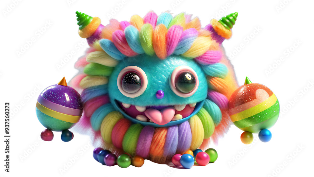 a colorful candy creature 3d on a transparent background a colorful candy creature 3d on a transparent background
