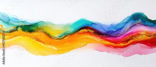 Vibrant abstract art featuring flowing colors in waves, ideal for adding a touch of elegance and creativity to any space.