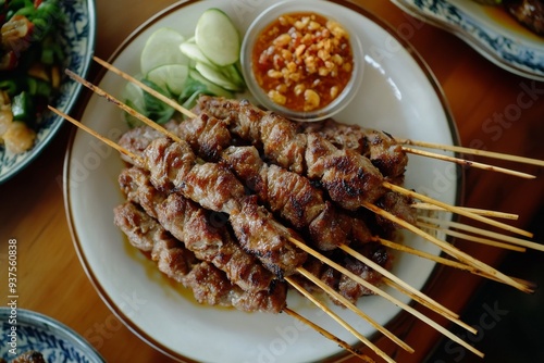 Maranggi Satay, Originating from West Java, this satay is made with beef or lamb marinated in a sweet and savory mixture of soy sauce, garlic, and other spices. photo