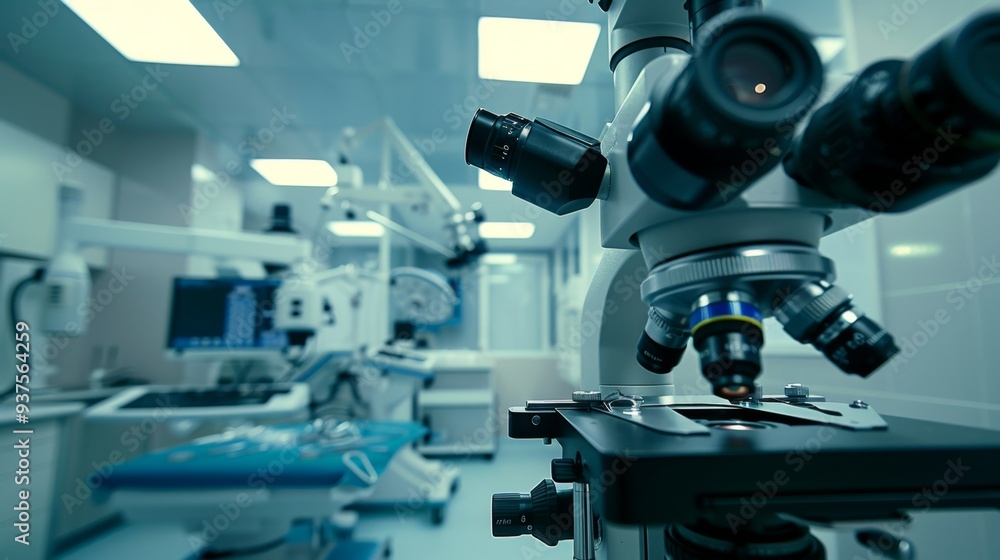 Advanced Laboratory Microscope Equipment in Research Facility Advanced Laboratory Microscope Equipment in Research Facility