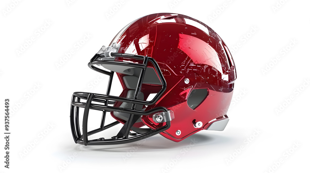 Fototapeta premium Modern American Football Helmet: Modern American football helmet isolated 