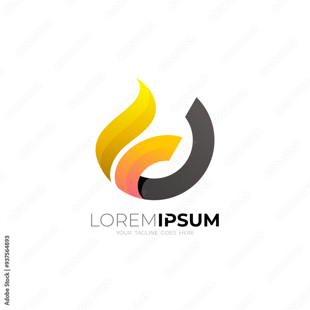 Abstract fire logo template, simple design, burning fire Abstract fire logo template, simple design, burning fire