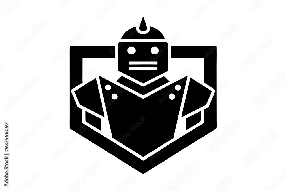 Robot logo icon silhouette vector art illustration Robot logo icon silhouette vector art illustration